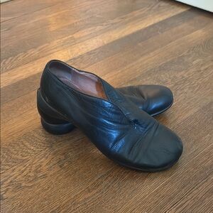 Camper Black Leather Loafers Slip-Ons